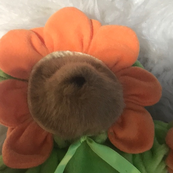 Vintage 1998 plush bear sunflower outfit 10 inches - Picture 3 of 6